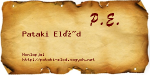 Pataki Előd névjegykártya